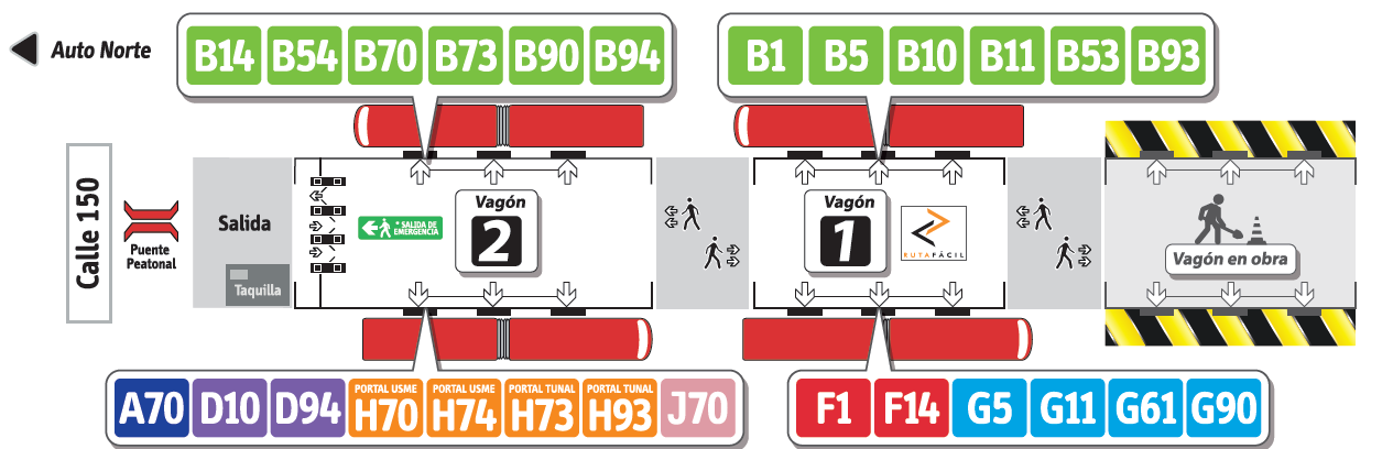 Plano de la Estación Calle 146