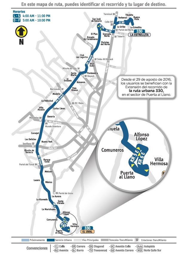 Su recorrido se extiende en el sector de Puerta al Llano