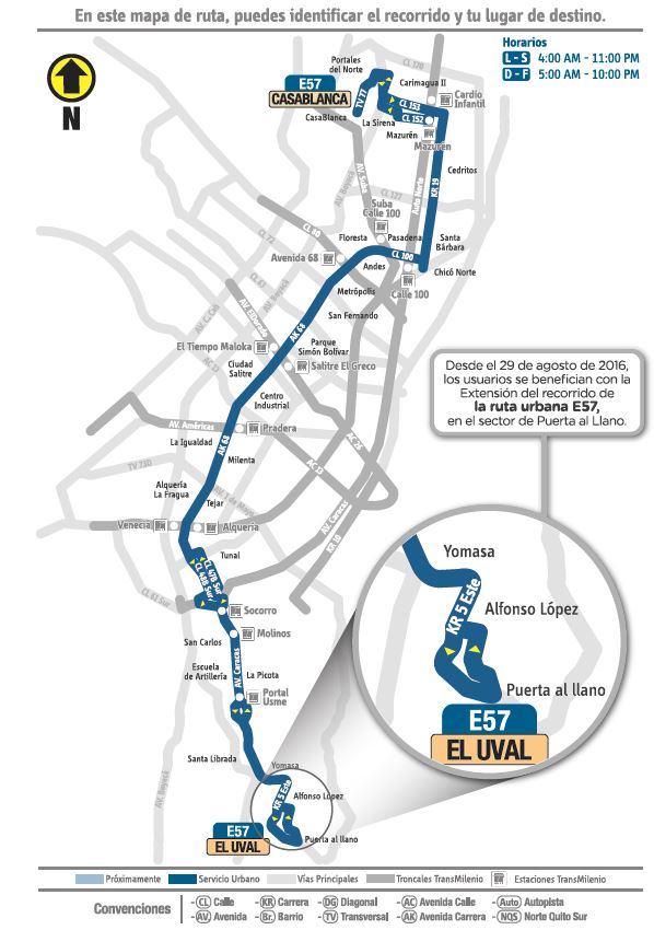Su recorrido se extiende en el sector de Puerto al Llano