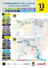  Mapa de la ruta B900 La Estrellita – D900 Parque El Lago   A503 Est. Calle 100 – G503 San Bernardino