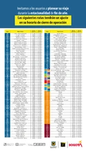 Ajuste de horarios de algunas rutas