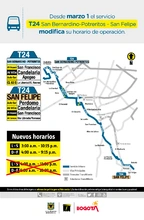 Ruta T24 San Bernardino-Potreritos-San Felipe modifica su horario