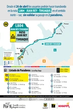 Usuarios podrán hacer transbordo en la ruta L804 Juan Rey - Tihuaque