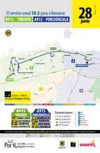 Cambio en el nombre de la ruta zonales BA915