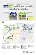 Recorrido con ajuste operacional de la ruta B900- A900