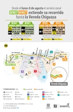 Ruta B907 – H907 extiende su recorrido hasta la vereda Chiguaza