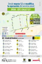 Ruta B920 Estación Calle 127 modifica su operación