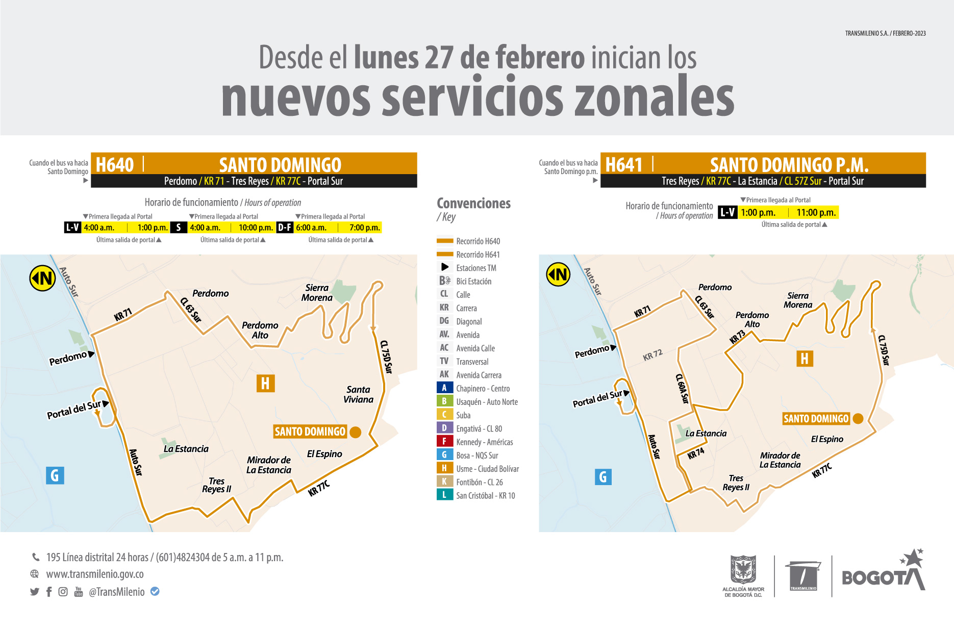 Nuevas rutas zonales H640 Santo Domingo y H641 Santo Domingo P.M.