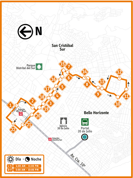 Mapa de la ruta complementaria 15-3