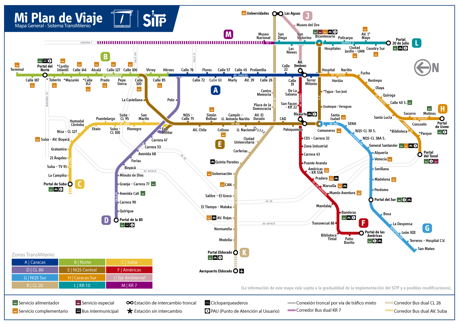 Mapa General del Sistema TransMilenio Mapa General del Sistema TransMilenio