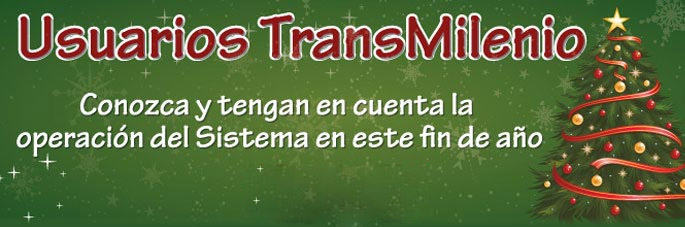 Operación del servicio TransMilenio durante el fin de año 2012