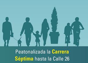 Peatonalizada la Carrera Séptima hasta la Calle 26