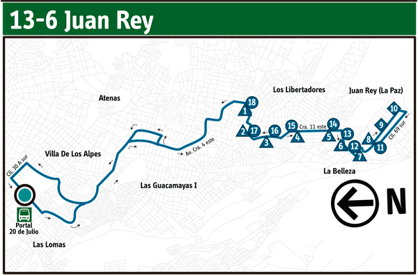 Mapa Ruta Alimentadora Juan Rey