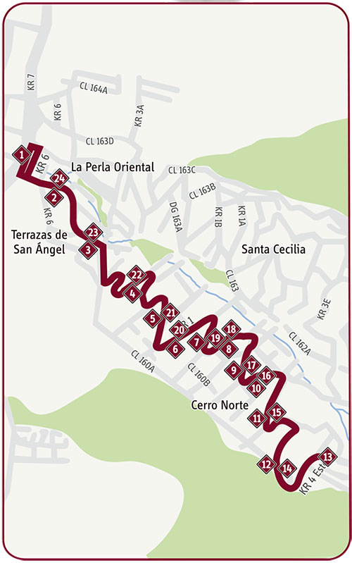 Mapa de la ruta especial 18-9