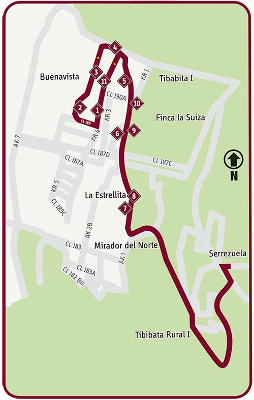 Mapa de la ruta especial 18-6 Serrezuela