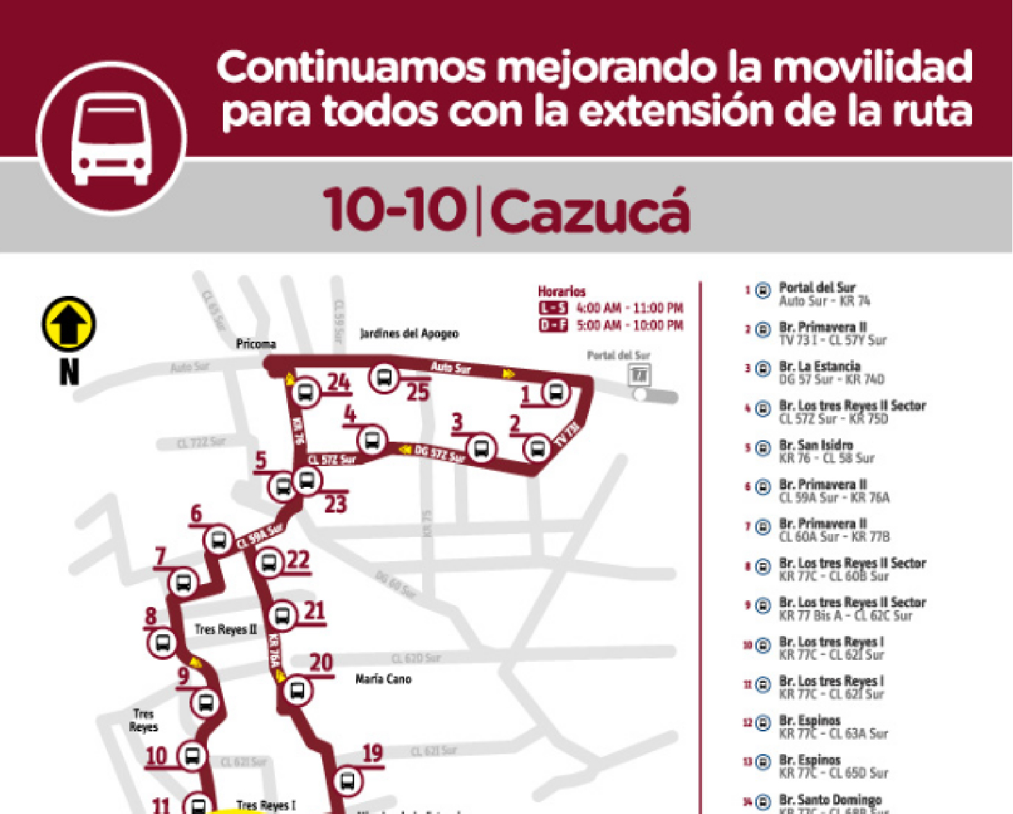 Ruta Especial 10 - 10 Cazucá extiende su recorrido hasta el barrio Santo Domingo