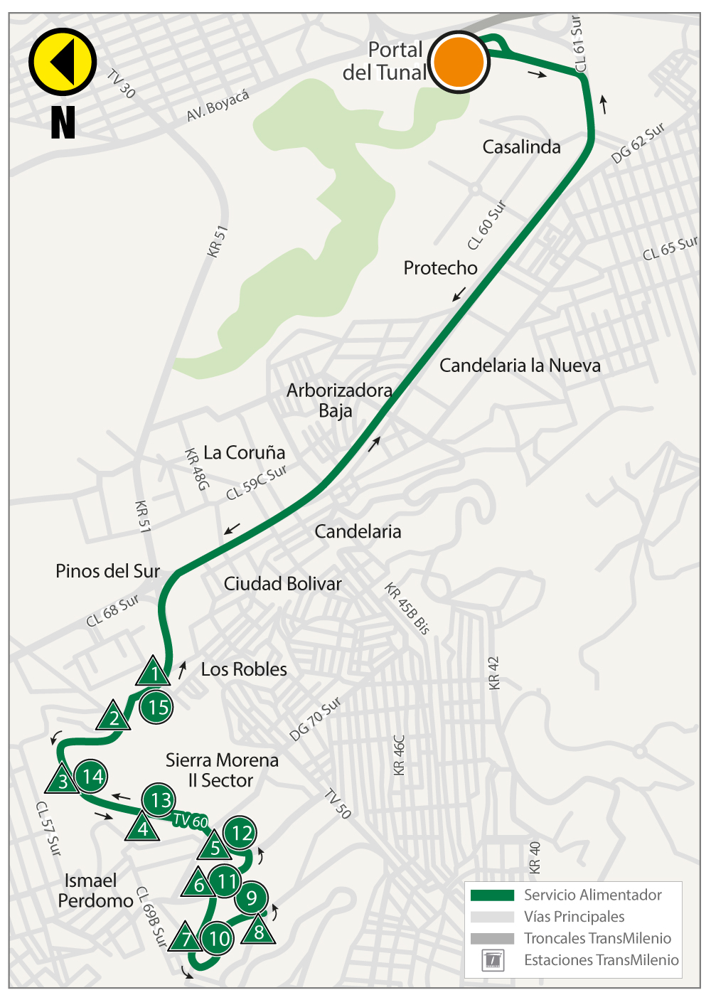Mapa ruta alimentadora 6-3 Sierra Morena