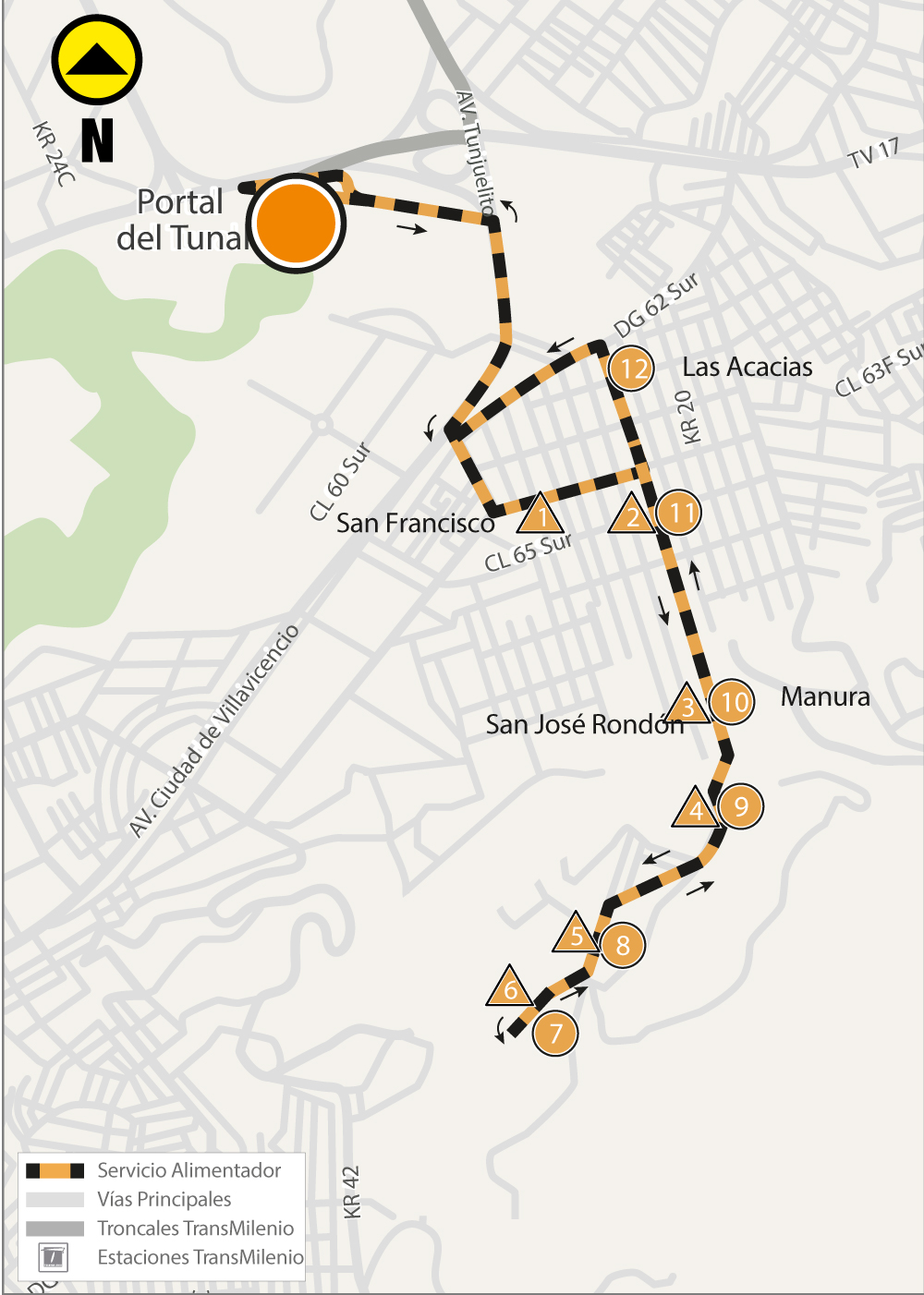 Mapa ruta alimentadora 6-6 Juan José Rondón