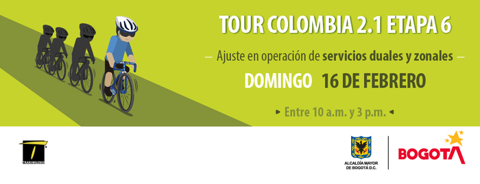 Conozca los ajustes del Sistema por el Tour Colombia 2.1, etapa 6
